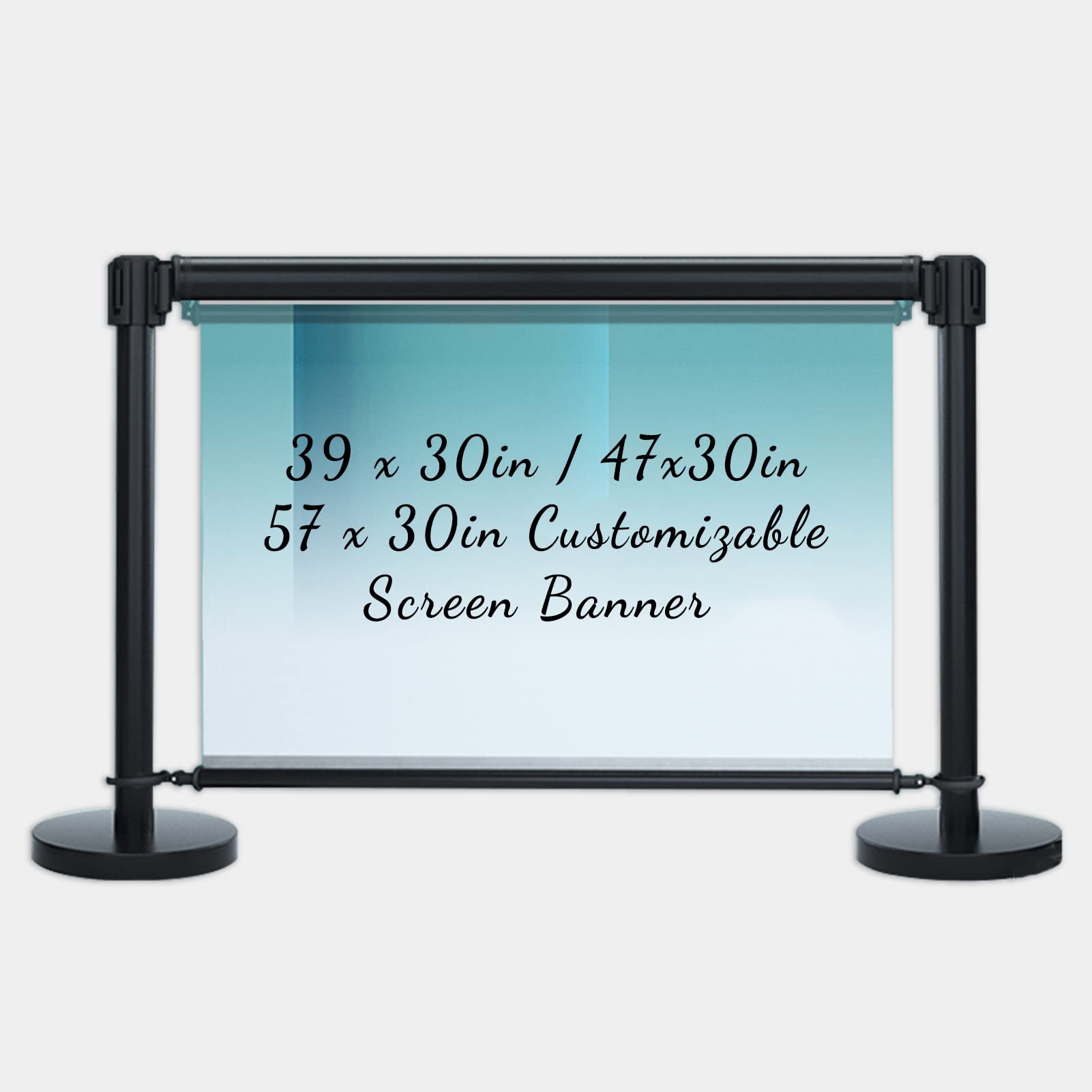 Pantalla retráctil para barreras de cinturón, Carteles enrollables de Cuerda con puntal de Control de multitudes, para Publicidad Comercial en Interiores y Exteriores, Aeropuerto, exposición (145