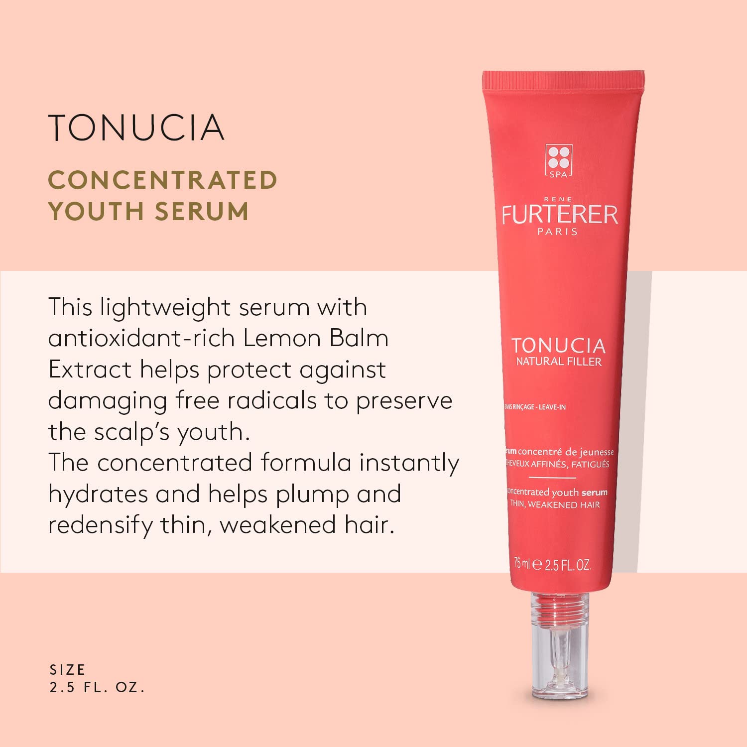René Furterer TONUCIA Concentrated Youth Serum - For Thin, Weakened Hair Due to Aging - Collagen-Boosting Pro-Youth Ritual - 2.5 fl. oz.