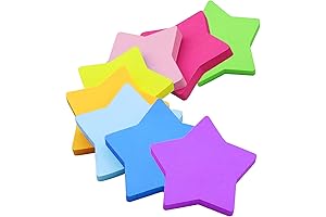 Star Shaped Glow Sticky Notes - 560 Sheets (8 Color), 3 ×...
