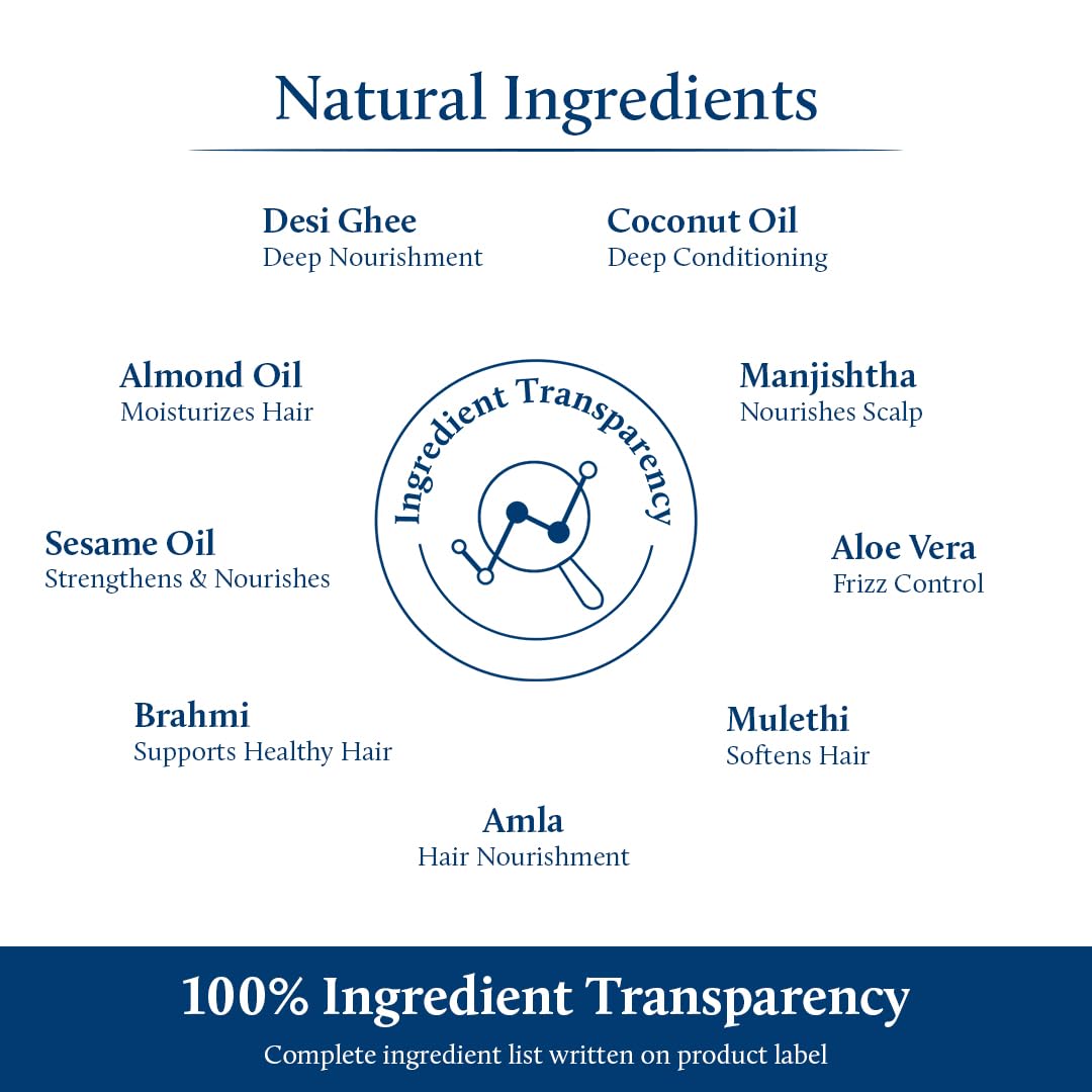 Blue Nectar Ayurvedic Baby Hair Oil with Ghee for Healthy Scalp. 100% Natural Baby Hair Growth Oil with Almond Oil and Olive Oil for Scalp Hydration and Nourishment (18 Herbs, 100 ml ) 4