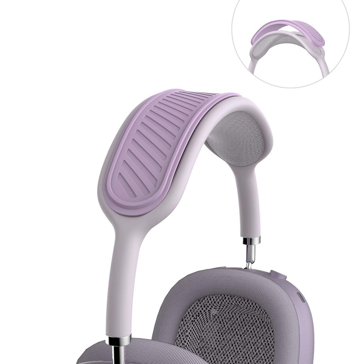 QINZAC AirPods Max Headphone Cover, Soft Silicone Comfort Cushion, Top Pad Protector, Purple, Nature Pattern, Heavy Duty Protection, Improving Comfort, Protecting Headband