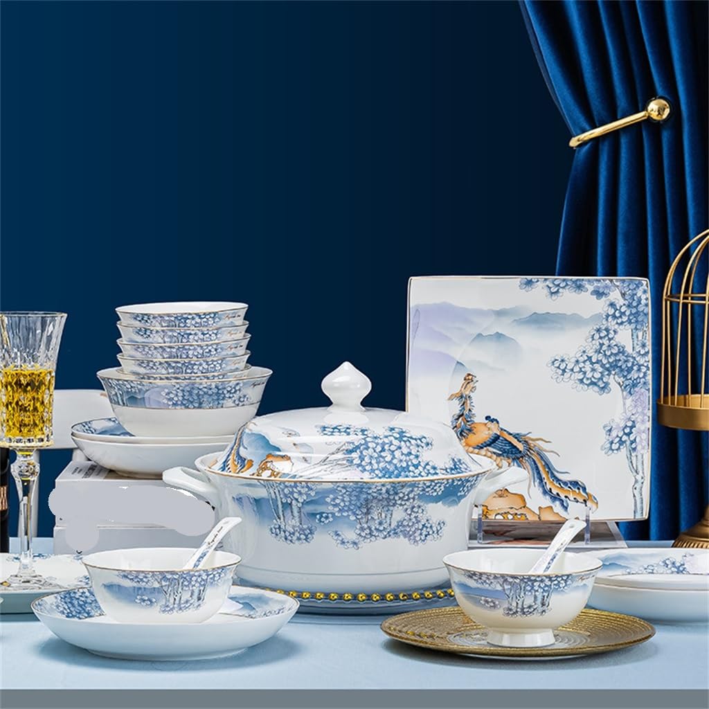 i biały porcelanowy zestaw naczyń z porcelany kostnej, miski ceramiczne, talerze, łyżki, komplet, miski ceramiczne