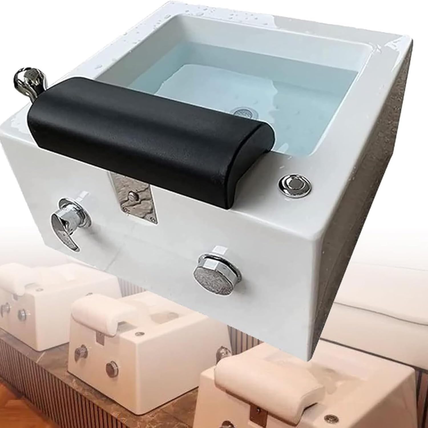 Bañera de hidromasaje para pies con pedicura, bañera de Masaje multifunción para pies, Lavabo para Masaje de pies Tipo Suelo, para Salones de Belleza/Salones de uñas