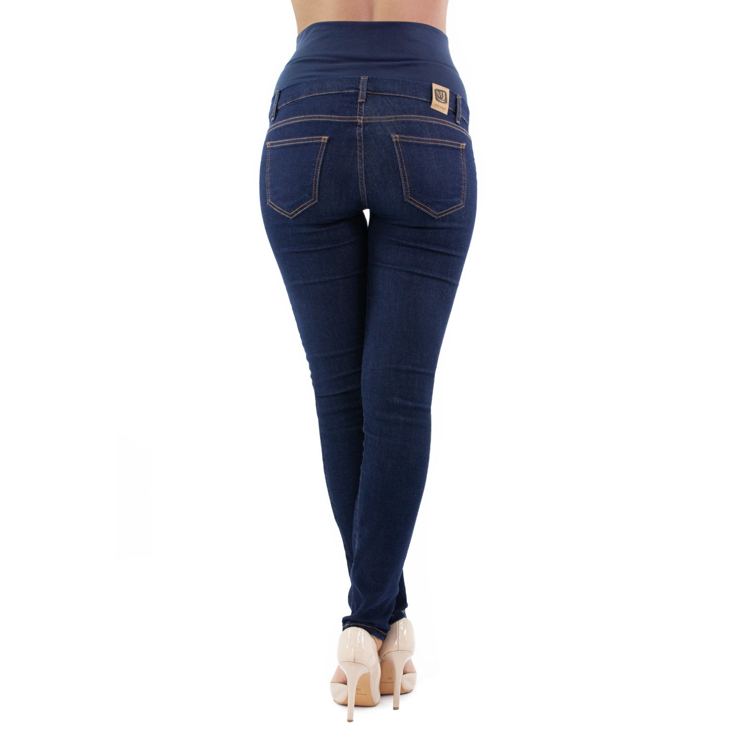 Milano - Jeans Premaman Donna Basic, Super Elasticizzato e Comodo, Pantaloni Skinny, Abbigliamento per Ogni Fase della Gravidanza