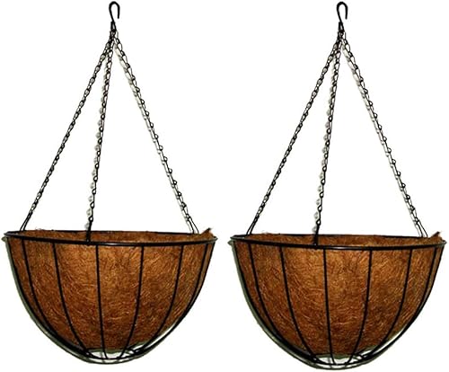 Miniatura 3 de MTB - Cestas colgantes de jardín de 16 pulgadas, estilo tradicional con forro de coco, paquete de 2 para decoración del hogar, balcón y patio