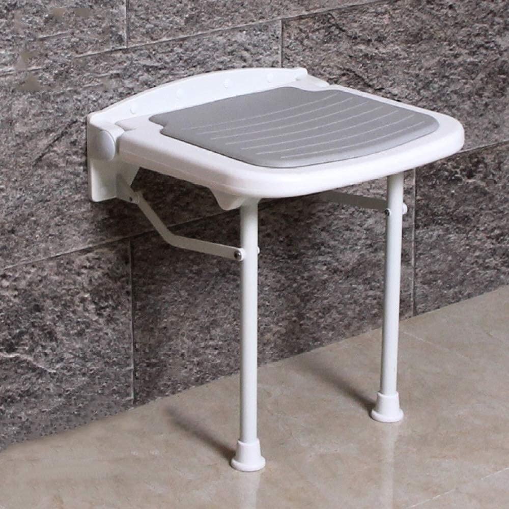 Taburete Plegable Montado en la Pared Asiento de Ducha con Patas Baño para Ancianos Discapacitados Máximo 150 Kg/Azul