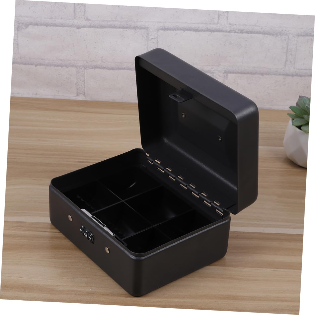 Caja De Seguridad Con Combinación Caja Registradora De Resistente Diseño Mejorado Para Almacenar y Monedas Color Negro