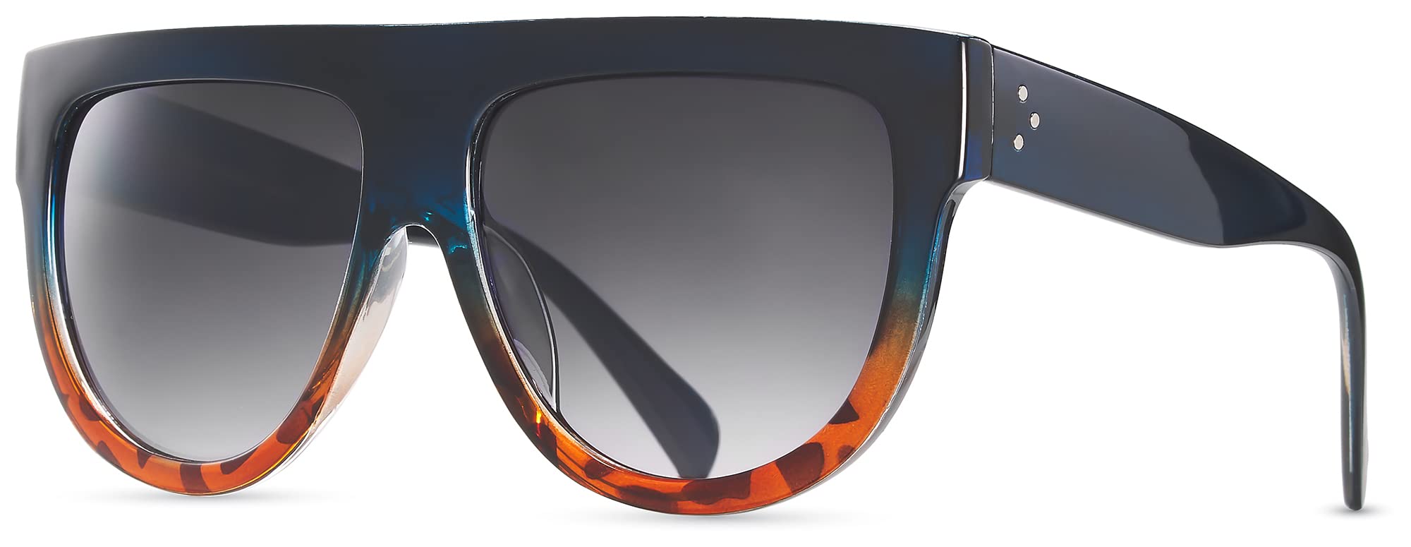 Women's Oversized Flat Top Fashion Sunglasses Trendy Big Square Designer Retro Sun Glasses Shades