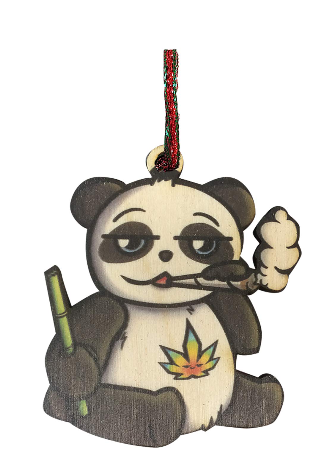 Hat SharkPot Smoking Pals Panda Laser Engraved Printed Wooden Christmas Ornament Gift Seasonal Decoration