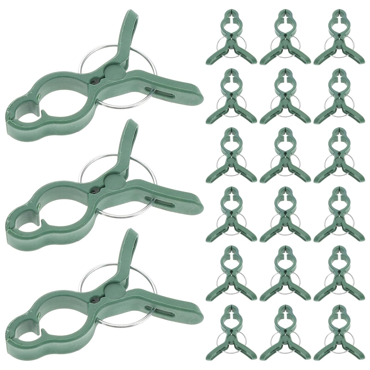 50pcs Large Green Garden Plant Clips Set for Orchid Vine Support Tomato Vegetable Stem Clamps Grafting Flower Support Clips for Outdoor Gardening