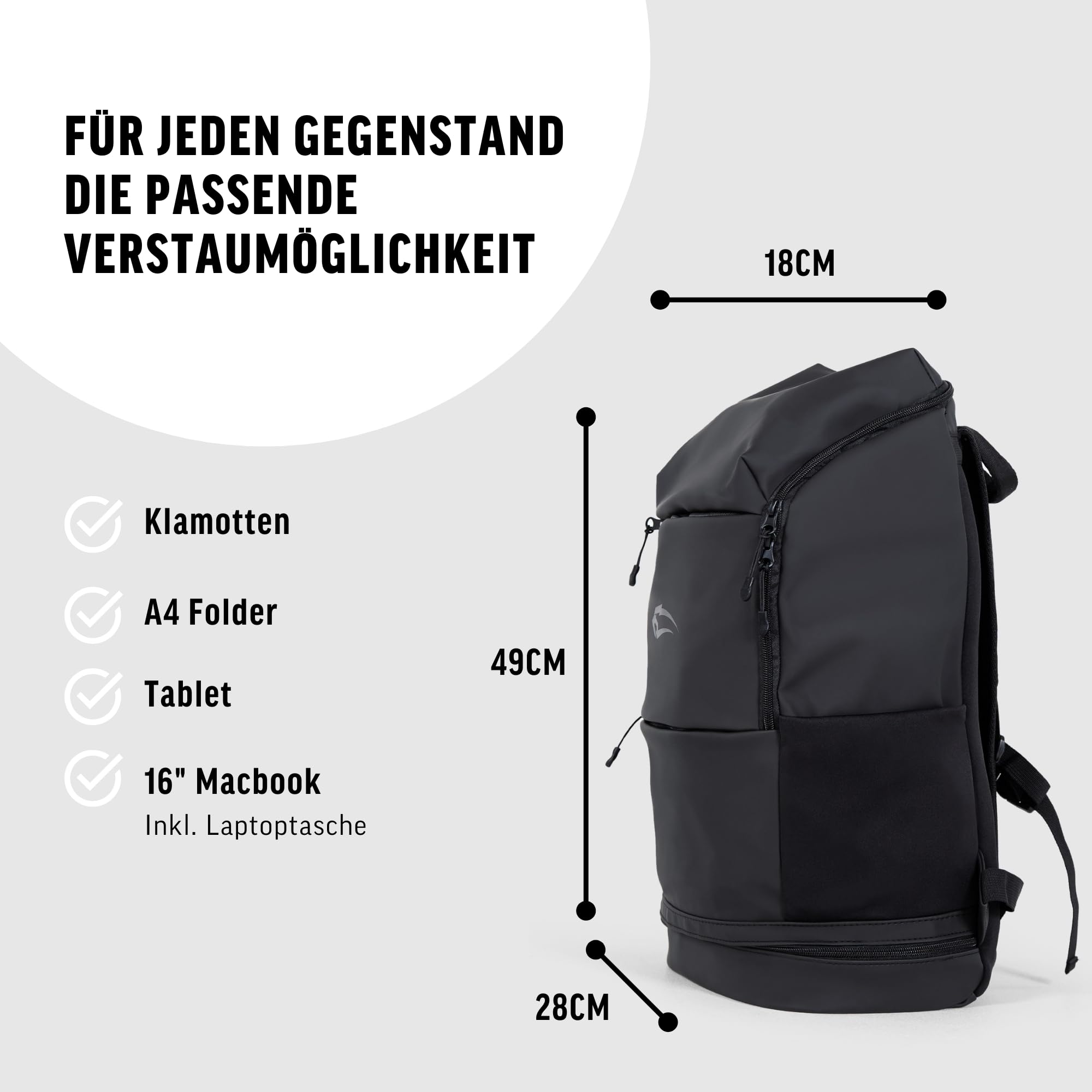 SMILODOX Rucksack Leslie, Unisex Reiserucksack, Fußball & Fitness Tasche, Sporttasche für Fitness, Gym & Alltag, Handgepäck Rucksack Wasserabweisend, 24L Wanderrucksack Damen & Herren