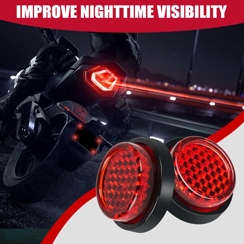 HAZMA 8 Pièces Catadioptre Moto,Réflecteurs Moto Pour Motos