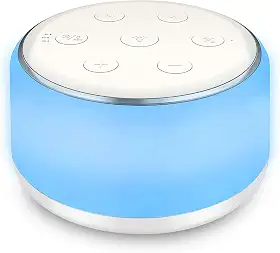 Ruido Branco Aparelho Bebe Máquina de som para dormir para bebês dormir 7 cores luzes noturnas 34 sons suaves 30min/60min/90min Temporizador Bateria embutida