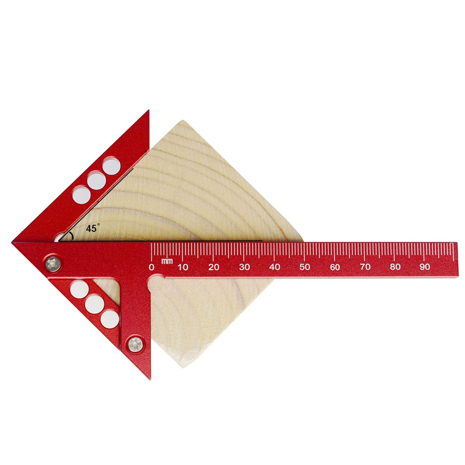 Licaevey Black Center Scribe Gauge, Aluminum Alloy Center Line Scriber 45 Degree Angle Scribing Gauge Woodworking Marking Tool, Circle Center Finder, Red