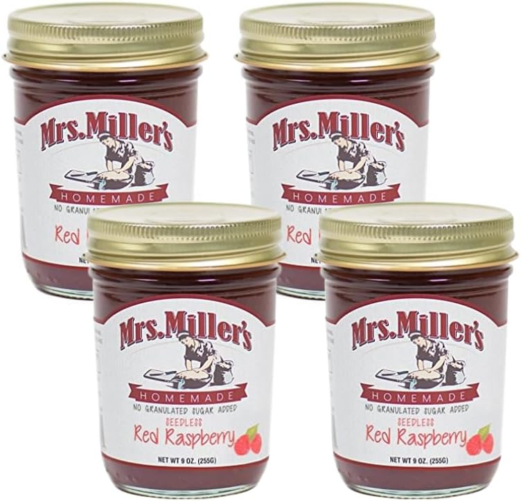 Amazon.com: Mrs. Miller's Seedless Red Raspberry Jam 9 Ounce (Pack of 4 ...