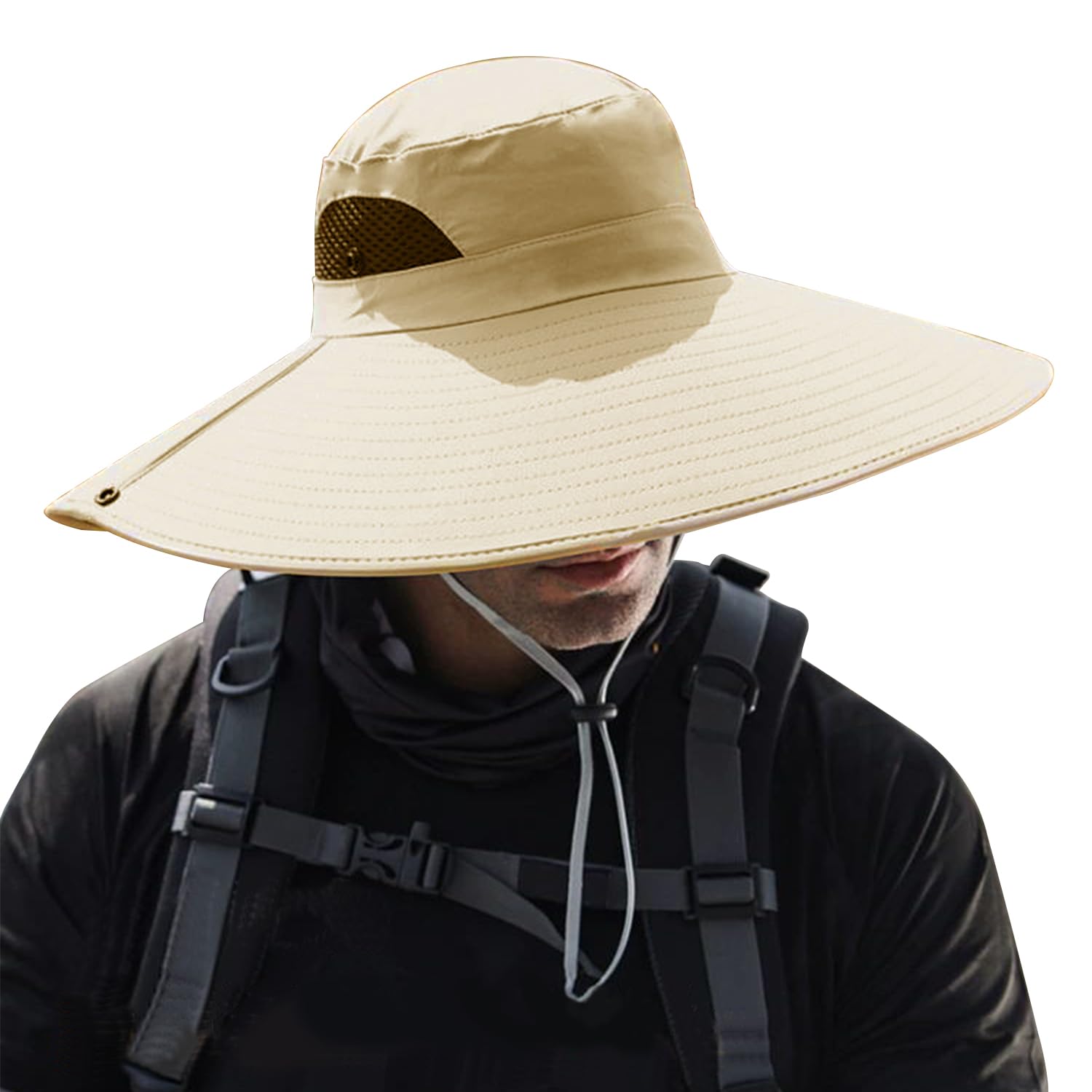 Pawinpaw Wide Brim Safari Hat 5.5in Brim UPF50+ Mesh Foldable Outdoor