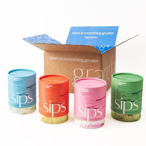 Grace Farms Té de hierbas Naturalmente dulce, saludable y sin cafeína Orgánico, de comercio justo y certificado Kosher Stevia orgánica de hoja