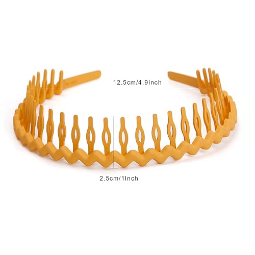 Miniatura 2 de WOVOWOVO Diademas de plástico para mujeres, adolescentes, niñas, hombres, 10 paquetes de diadema fina con dientes antideslizantes, para primavera,