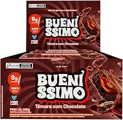 Barra de Proteína Mais do que Bom é Bueníssimo Assada Zero Açucar Under Labz - Caixa com 12 Unidades - 9g de Proteína, ideal para Pré e Pós treino. (Tâmara com Chocolate)