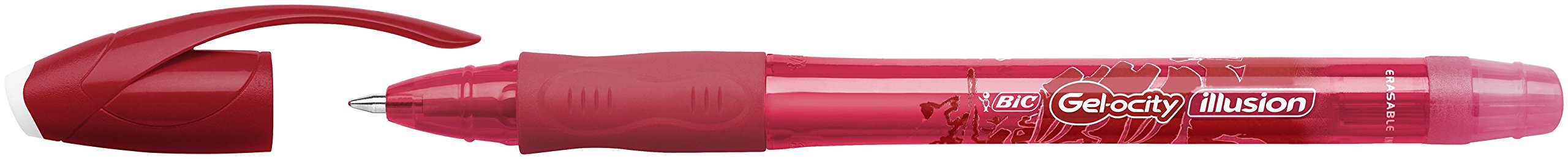BIC Gel-ocity Illusion Penna Gel Cancellabile Punta Media (0,7 mm) - Rossa, Confezione Da 1