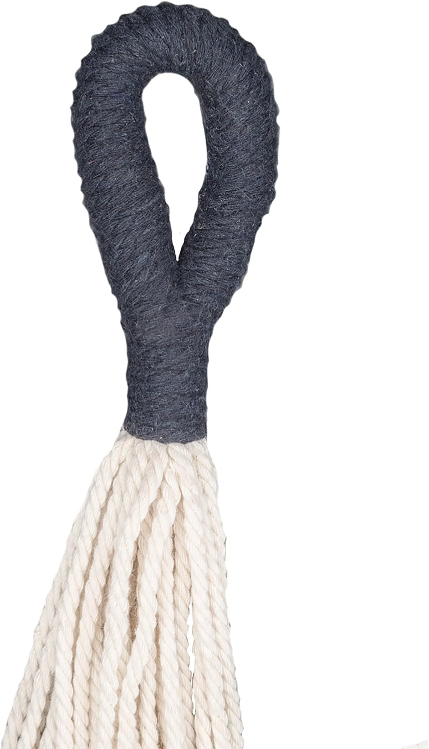 Bliss Hammocks BH-402RP-BL Brazilian Style Rope Hammock, Indoor/Outdoor Deck, Poolside, Backyard, Supports up to 350 lbs, Braided Rope Ends & Zinc-Coated Hardware, 34 Inch Wide Bed, Blue & Natural