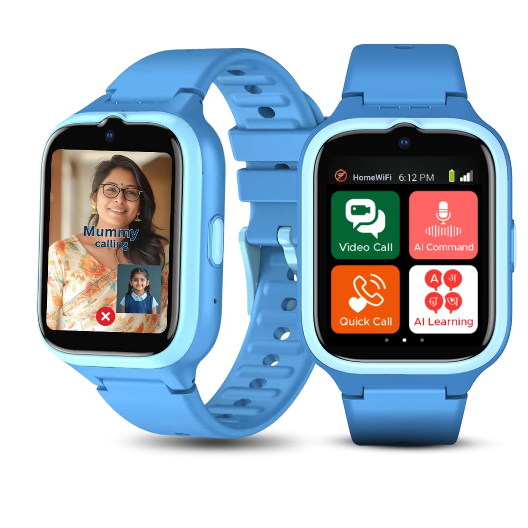 WACHME 4G Kids AI Smart Watch with GPS tracker (Diamond), 2-Way Voice&Video Call, School-Safe, EasyUI, Upgradeable, ParentApp-Android Only, Waterproof, SOS, Accurate Location-GPS/WiFi/LBS, AI Commands-image-23
