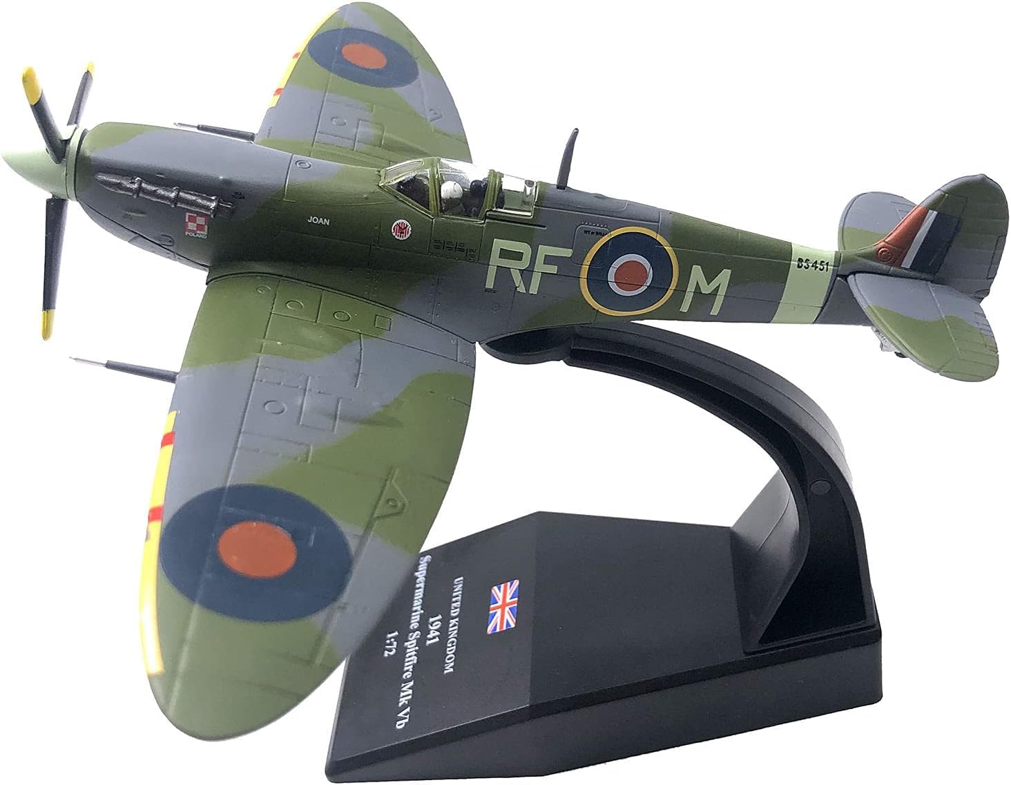 1/72 1941 Supermarine Spitfire Mk Vb Metal Diecast British Fighter Aircraft Model for Display Collection or Gift - Image 2