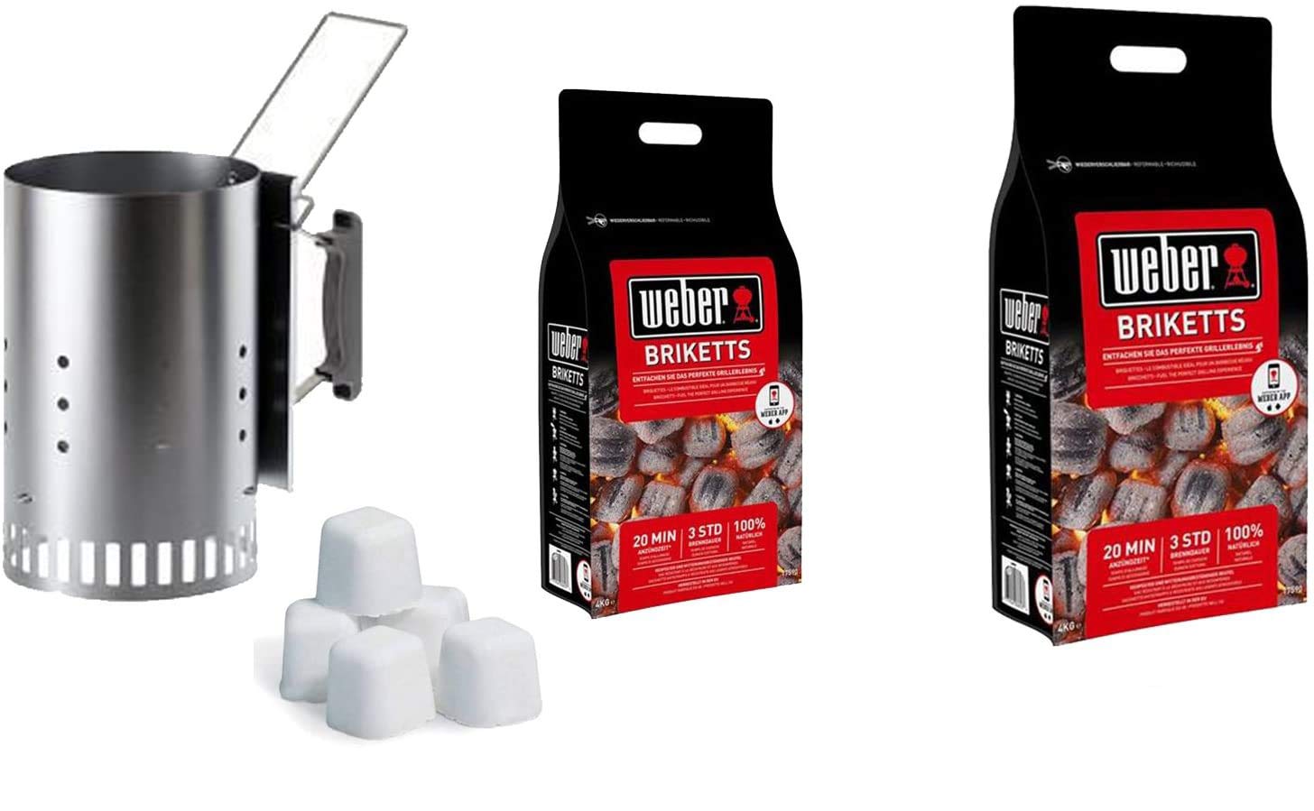 Kit Ciminiera Accensione Plus con 6 accendifuoco + 2 kg di bricchetti + 8 kg di bricchetti Extra