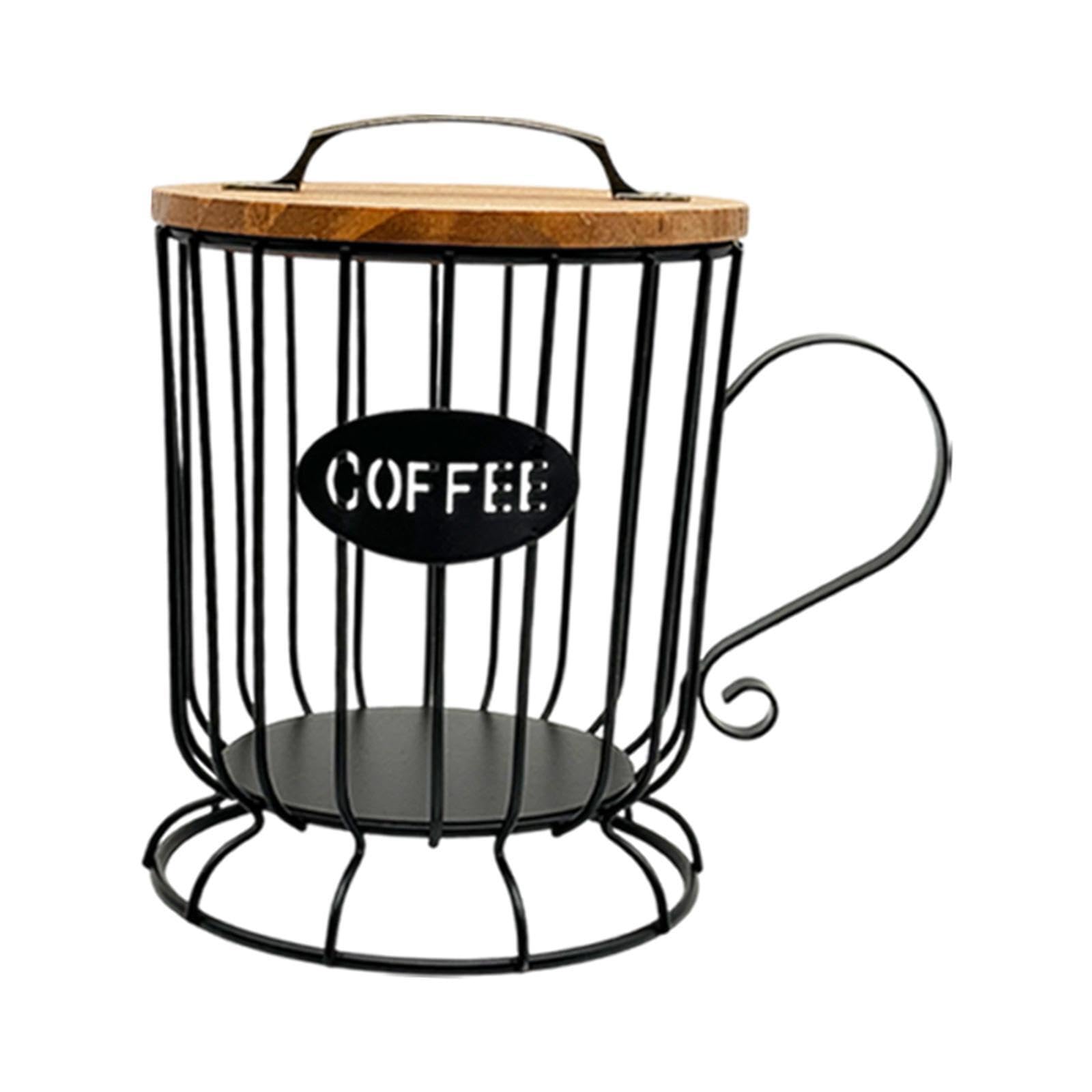 PIXZCSA Versatile Coffee Pod Holder Coffee Cage Storage Basket for and Snacks in Kitchen Areas Which Can Well Storage and Dry Pod Holder for Counter Basket
