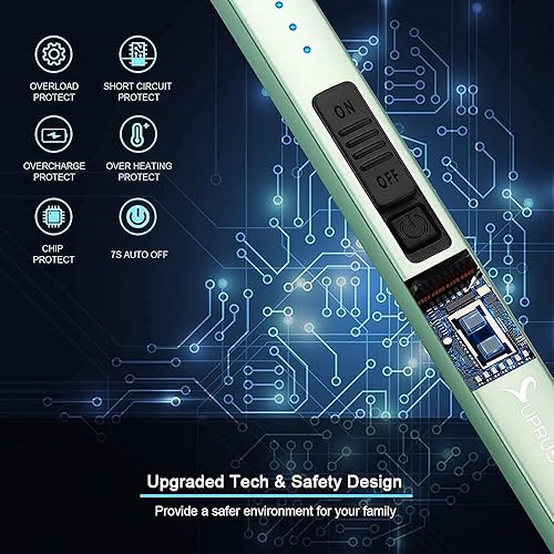 Miniatura 53 de SUPRUS Encendedor eléctrico de arco resistente al viento sin llama USB encendedor recargable con bloqueo de seguridad para velas, barbacoa, camping