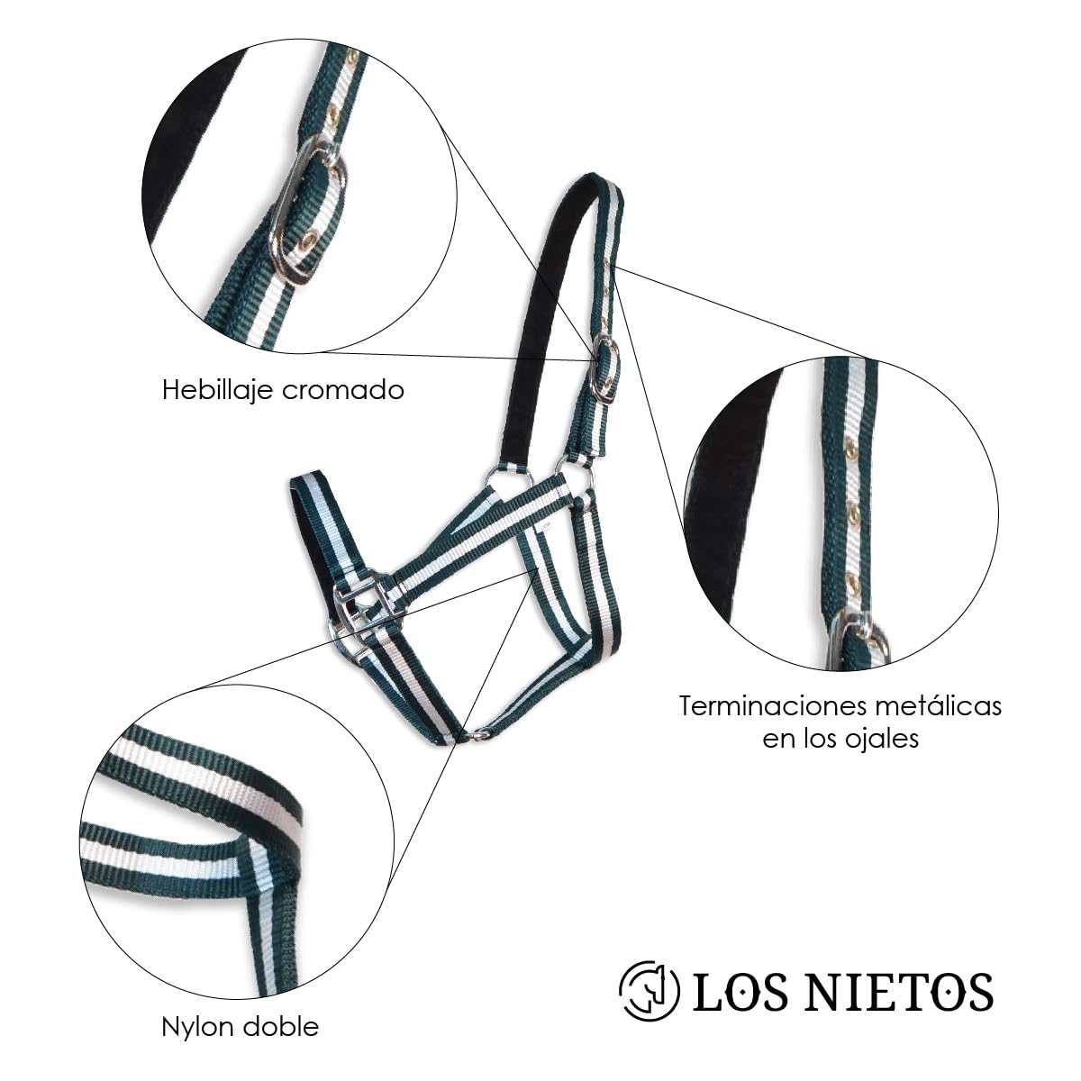 Cabezada Cuadra Eco Los Nietos Talla COB Color Rojo España Equipamiento Caballo