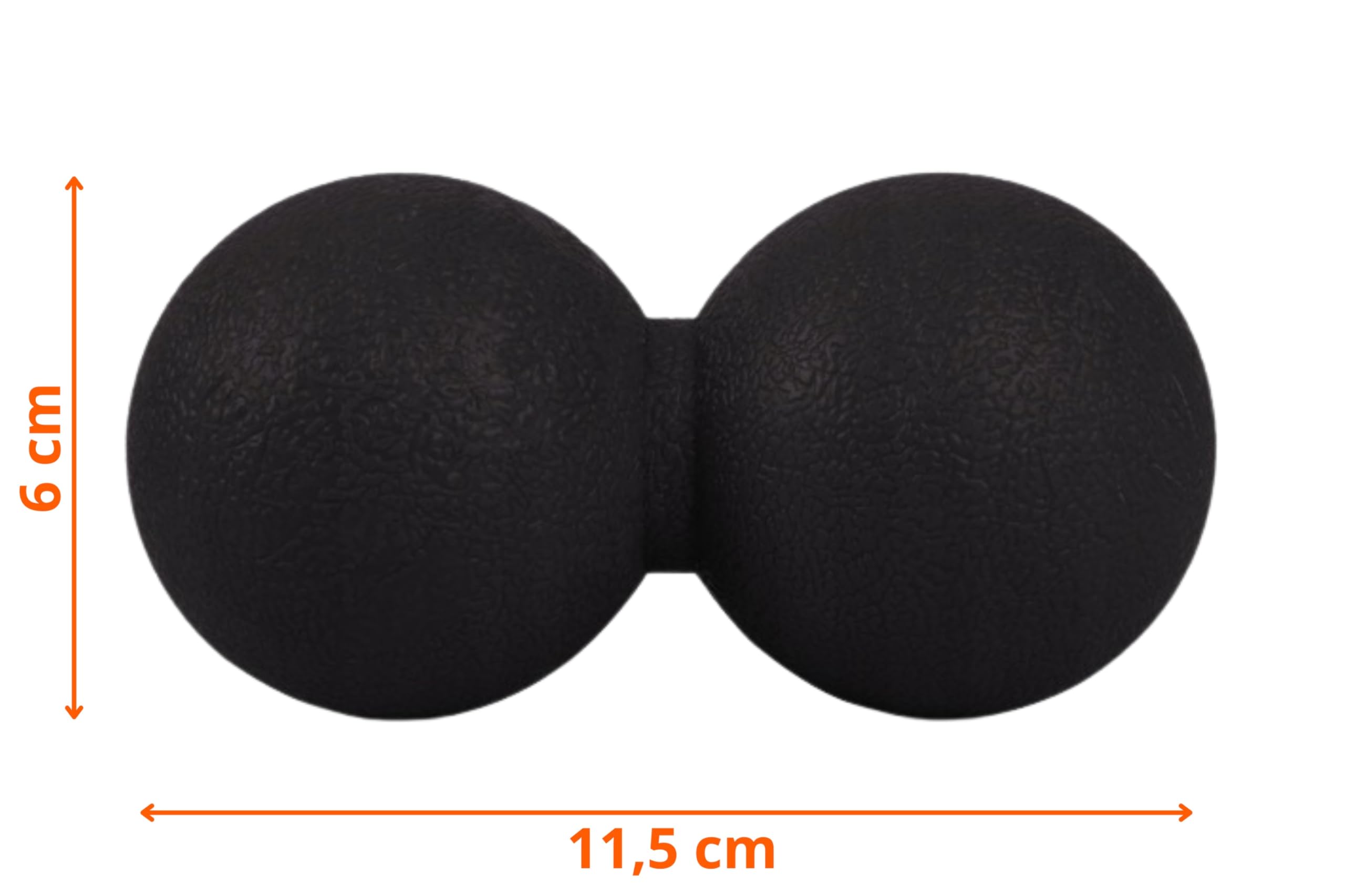DUO – czarna podwójna piłka do masażu Duoball (11,5 x 6 cm) z wysokiej jakości silikonu do efektywnego masażu punktów spustowych, relaksacji mięśni i regeneracji
