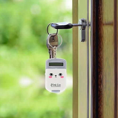 Miniatura 8 de STOBOK 2 piezas mini calculadora llavero de dibujos animados lindo calculadora de dibujos animados calculadora electrónica de bolsillo con llavero