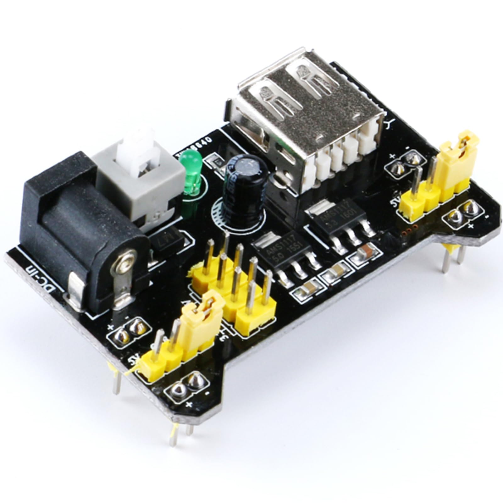 JESSINIE 5 Pack 3.3V 5V Power Supply Module for MB102 102 Prototype Breadboard DC 6.5-12V USB Module