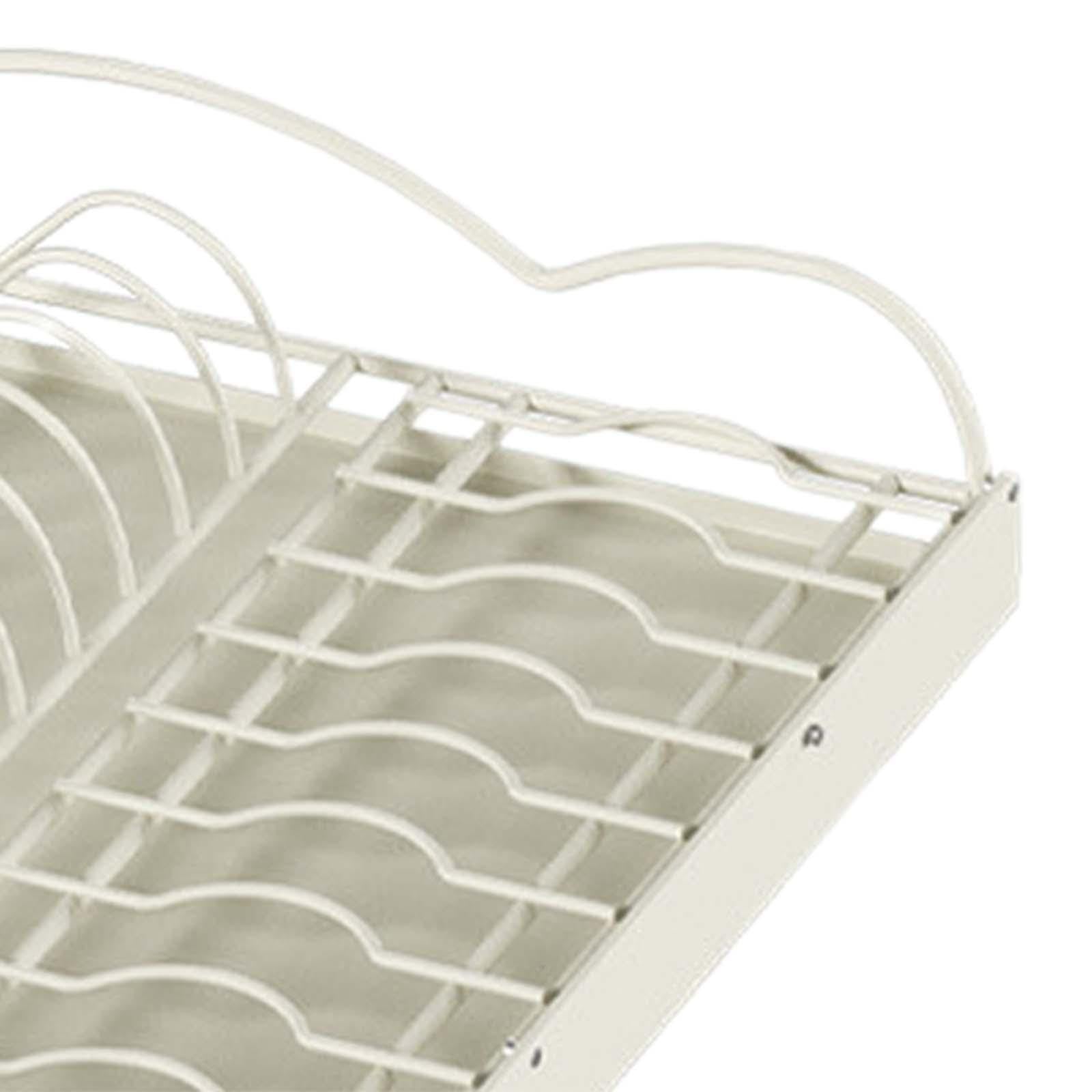 Escurreplatos Confeccionado en Acero Carbono Grueso Organizador Deslizante de Platos Soporte con Drenaje Removible Y Bandeja Multiusos Adecuado