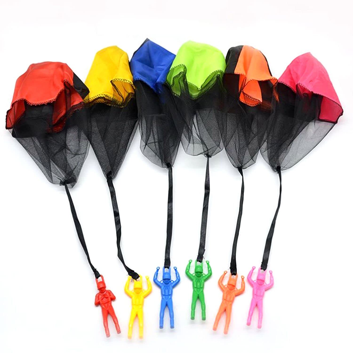 Set di 5 Giocattoli da Paracadute, Paracadute, Paracadute, Giocattolo di atterraggio per aquiloni da Uomo, Gioco da Giardino per Bambini, Giochi all'aperto per Bambini