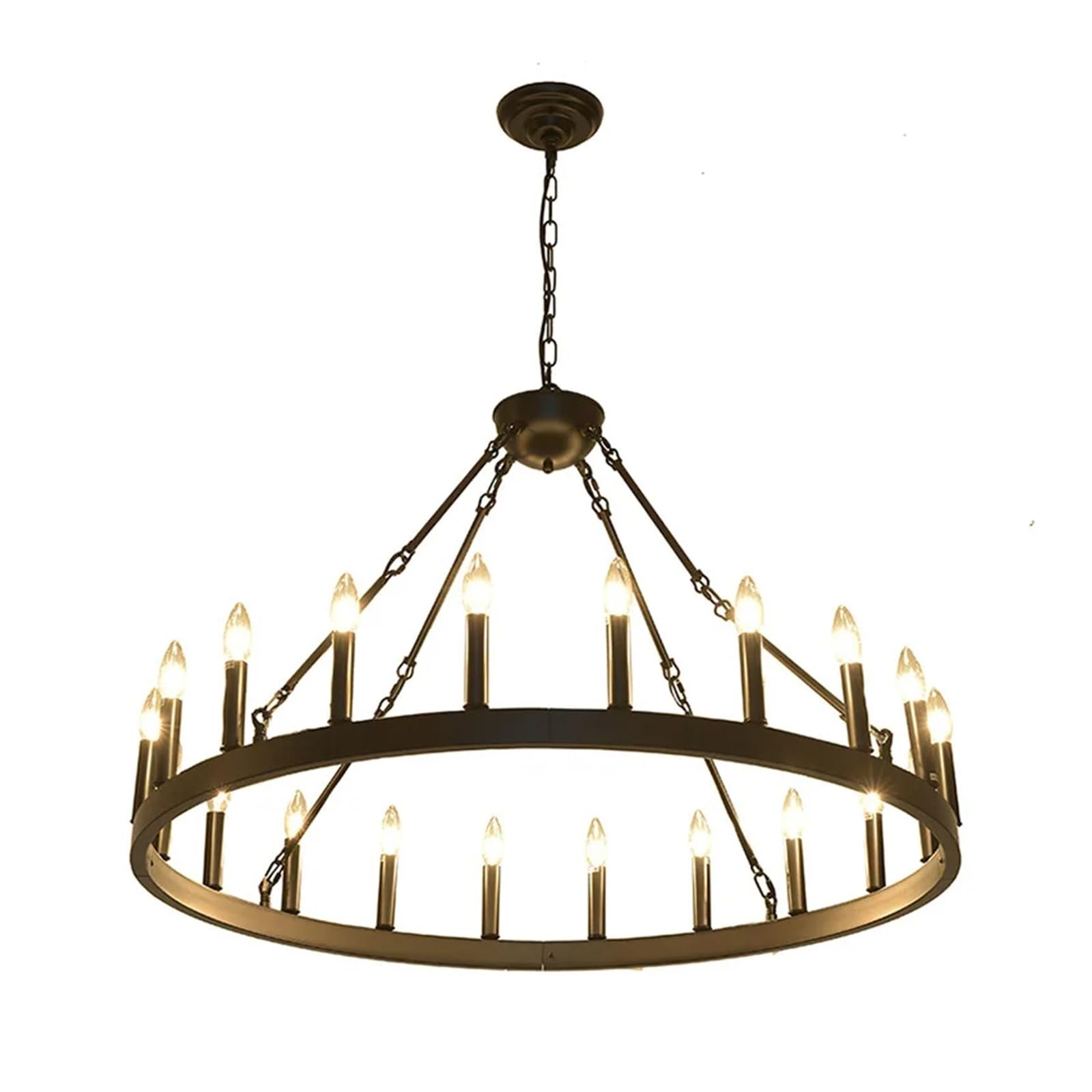 Lámpara de techo redonda estilo candelabro vintage con luces LED 8
