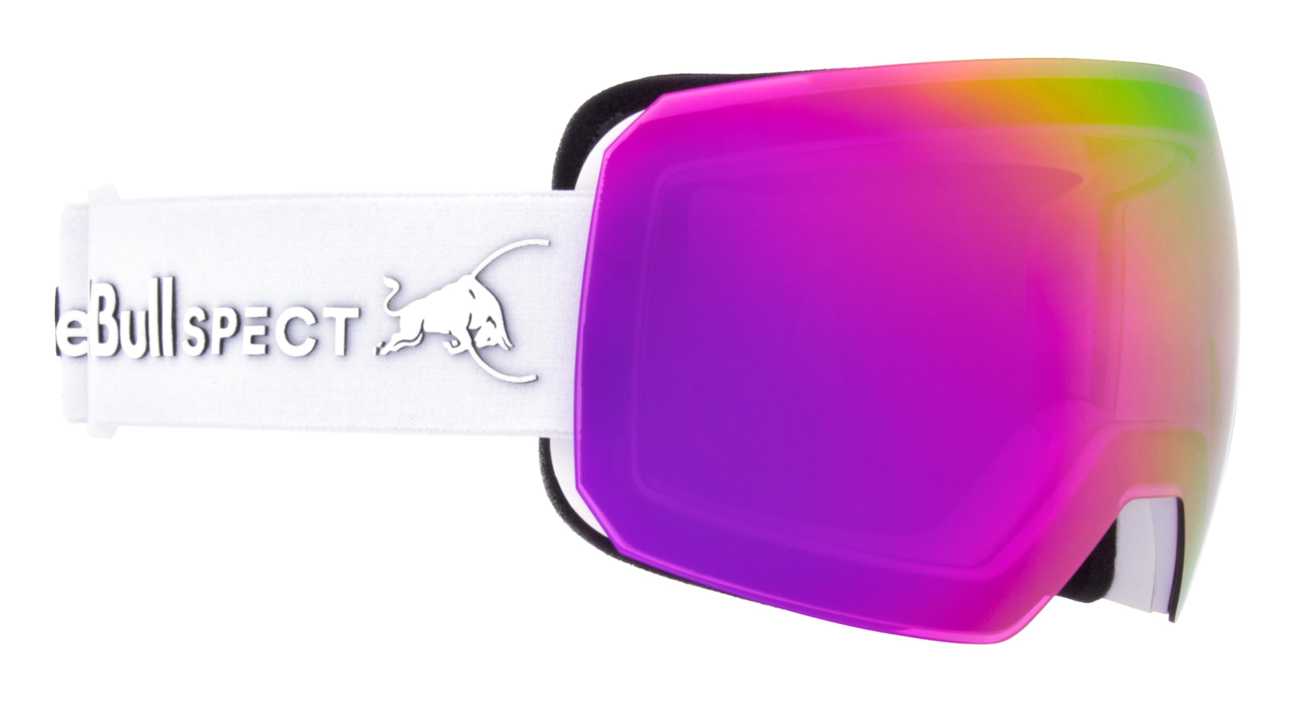 Red Bull Spect Eyewear Maschera da neve CHUTE-03, bianco/bordeaux neve, viola con specchio bordeaux, S.2, HIGH CONTRAST