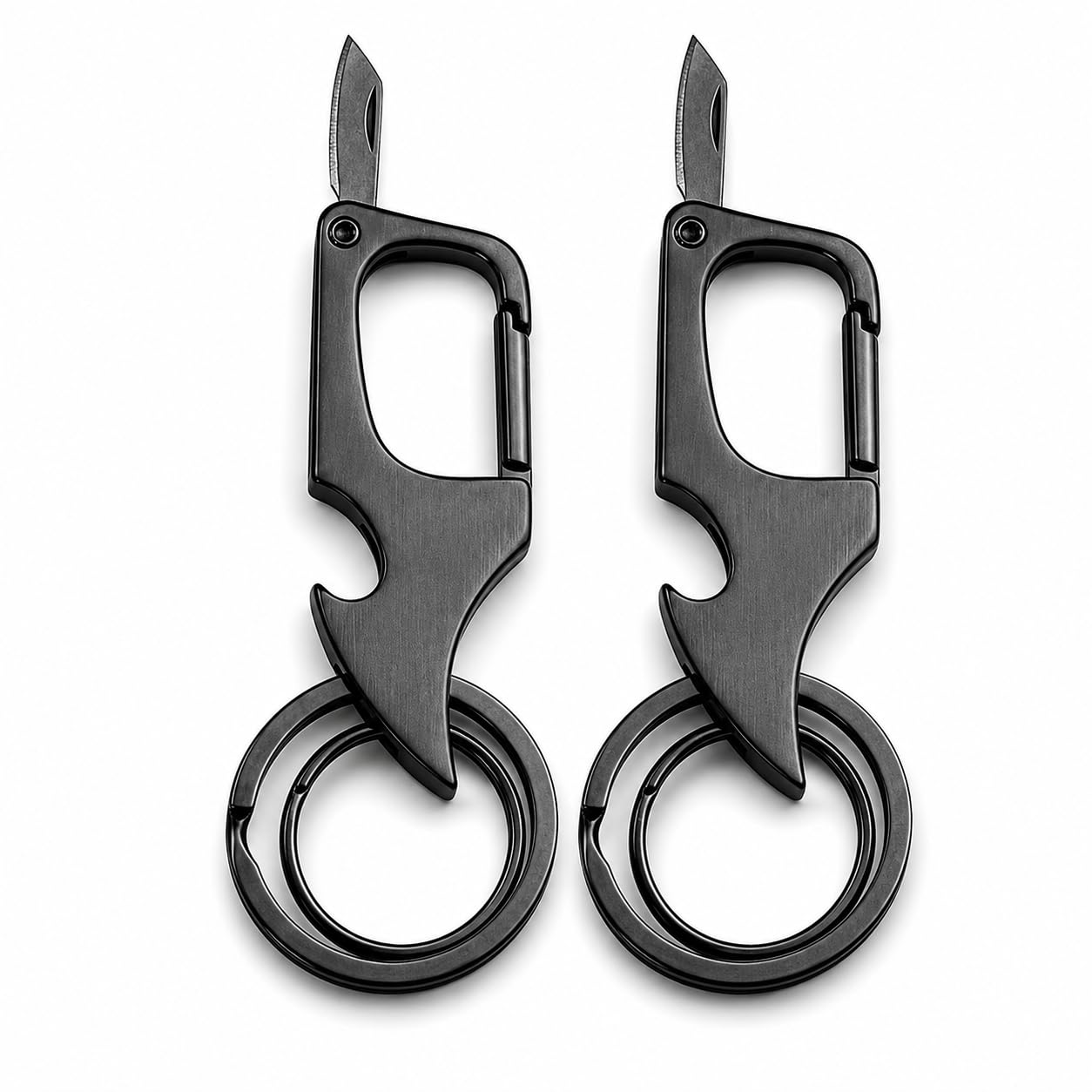 NOTEX_2-in-1 Mini Folding Knife Keychain with Carabiner Clip - Image 2