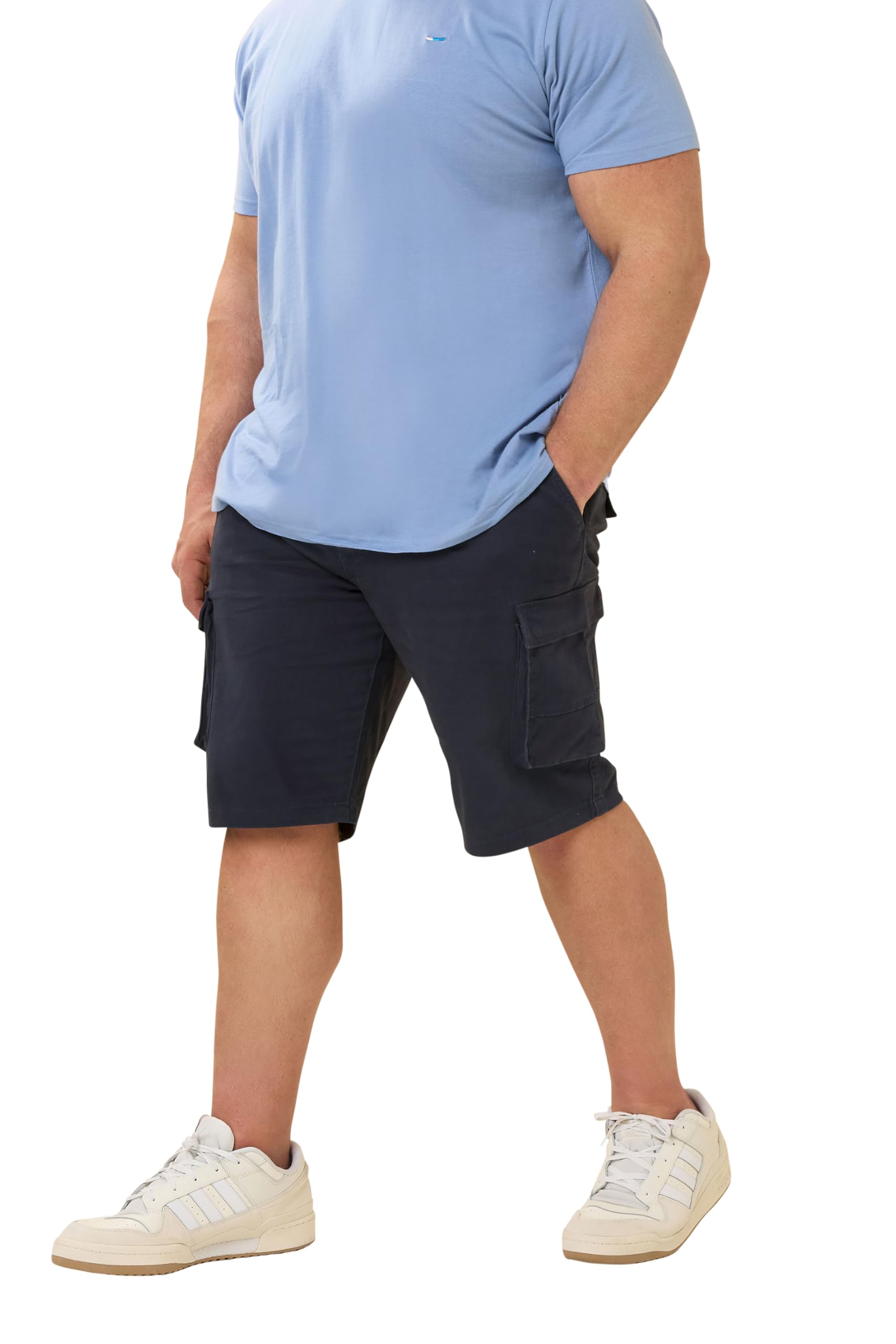 BadRhino Big & Tall Navy Stretch Cargo Shorts - Men's - Plus Size Curve