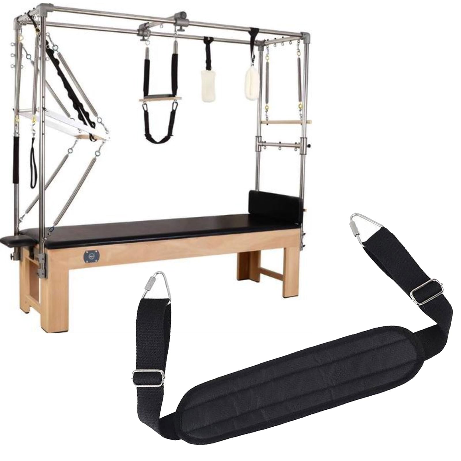 Pilates-Fußband-Zubehör für Fitnessgeräte, mit regulierbarer Länge zur Steigerung und Flexibilität, professioneller Pilates-Gurt