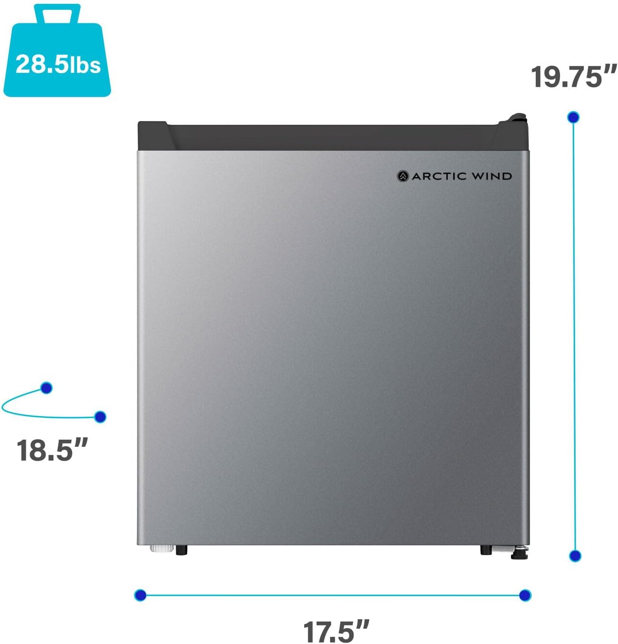 Arctic Wind Energy Star 1.6-Cu. Ft. Compact Refrigerator with Freezer Compartment, Drink and Snack Mini Fridge for Bedroom, Dorm Room, Office in Silver