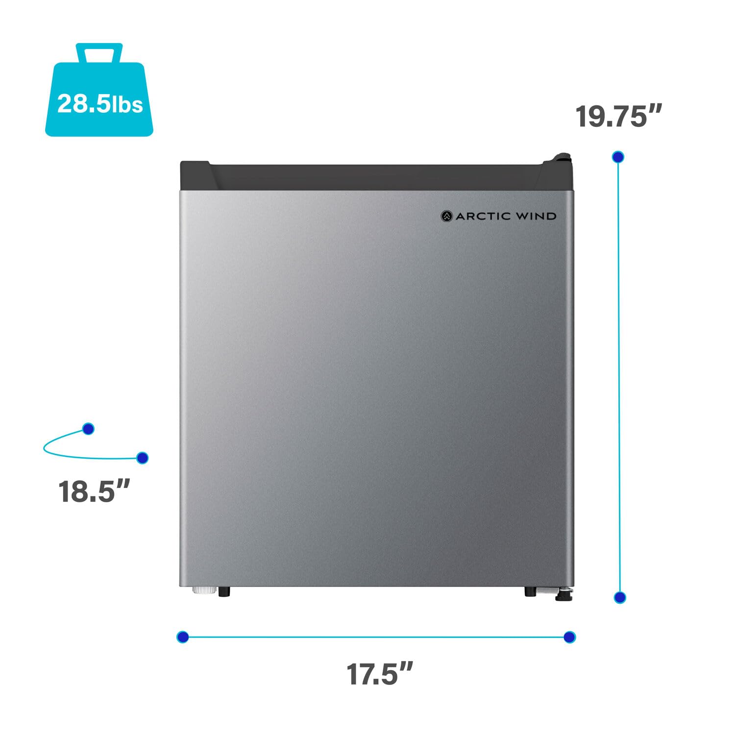 Arctic Wind Energy Star 1.6-Cu. Ft. Compact Refrigerator With Freezer Compartment, Drink And Snack Mini Fridge For Bedroom, Dorm Room, Office In Silver on Fridge.com - View 4