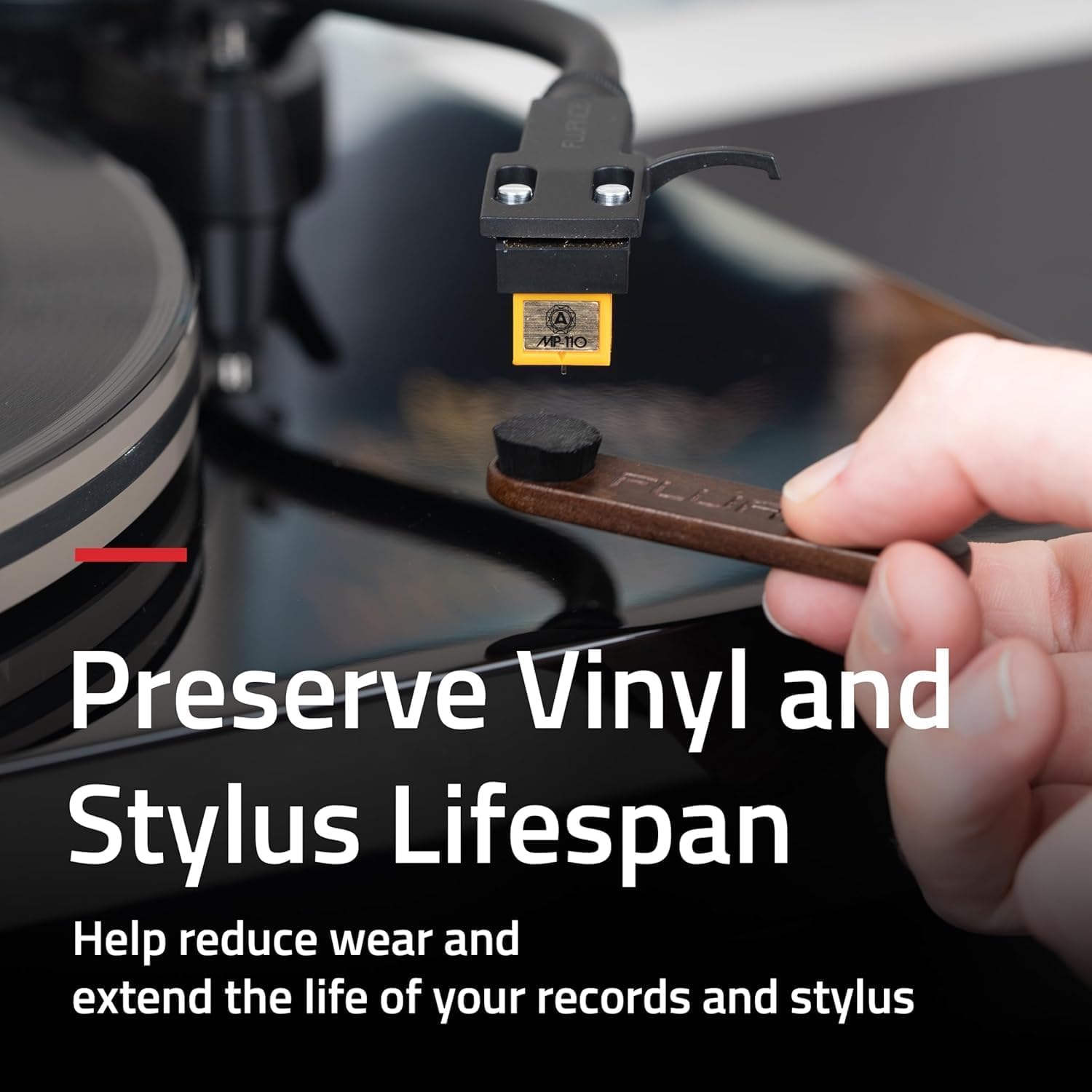 Fluance 2-in-1 Vinyl Record & Stylus Cleaning Kit with Velvet Record Brush and Turntable Stylus Brush - Vinyl Cleaning Kit and Stylus Cleaner Brush to Preserve Sound Quality (VB63)
