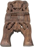 Vista 3 de Azuregreen Soporte para libros del Corán Rihal Rehal de madera tallada Eid
