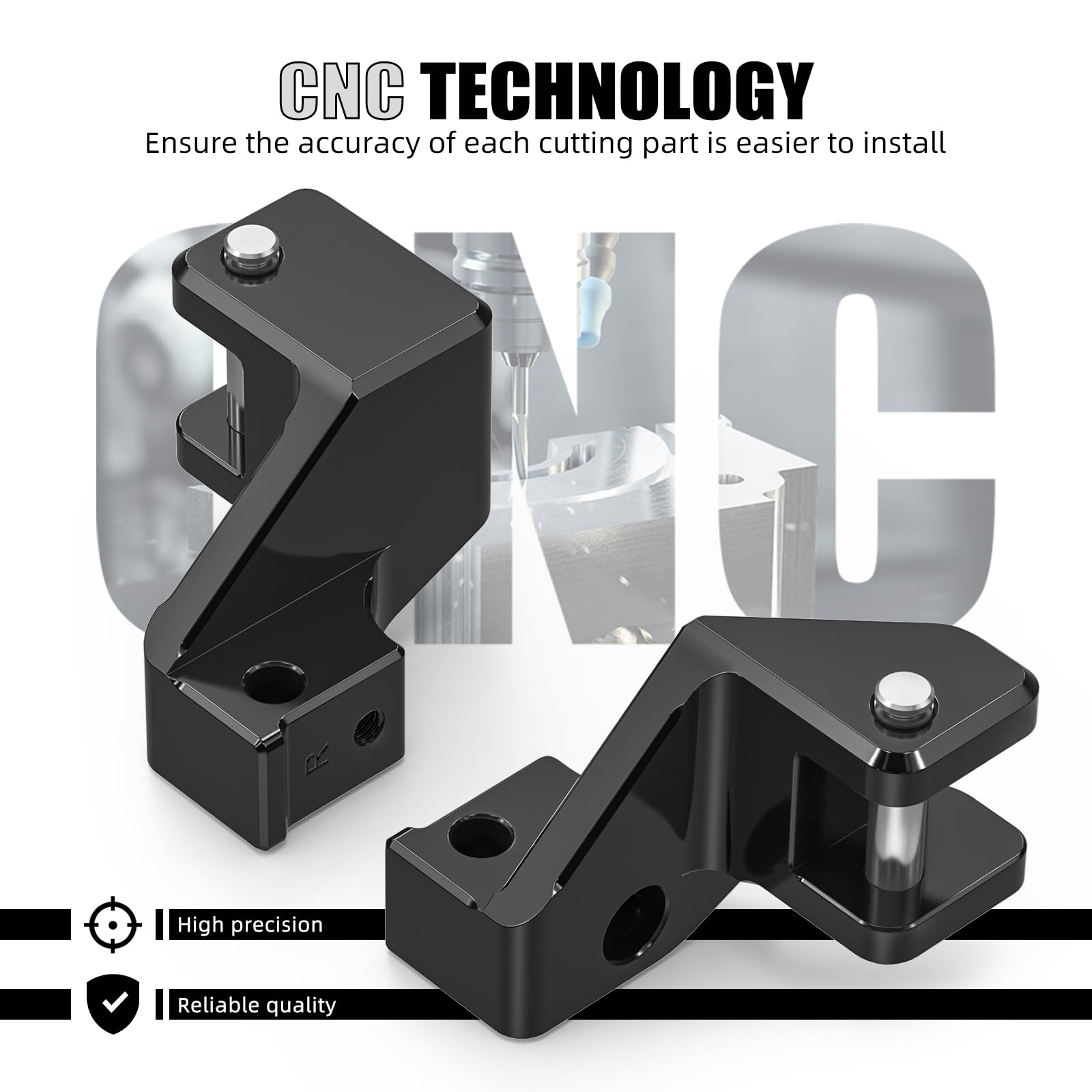 NICECNC Aluminium Beifahrer-Fußstütze Tieferlegungssatz kompatibel mit BMW R1250GS Adventure/R1250GS, Schwarz, Siehe Passform
