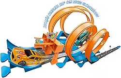 Pista de Corrida com Loop 360° Kidino 70 Peças – Autorama Infantil Criativo com Carrinhos e Lançador