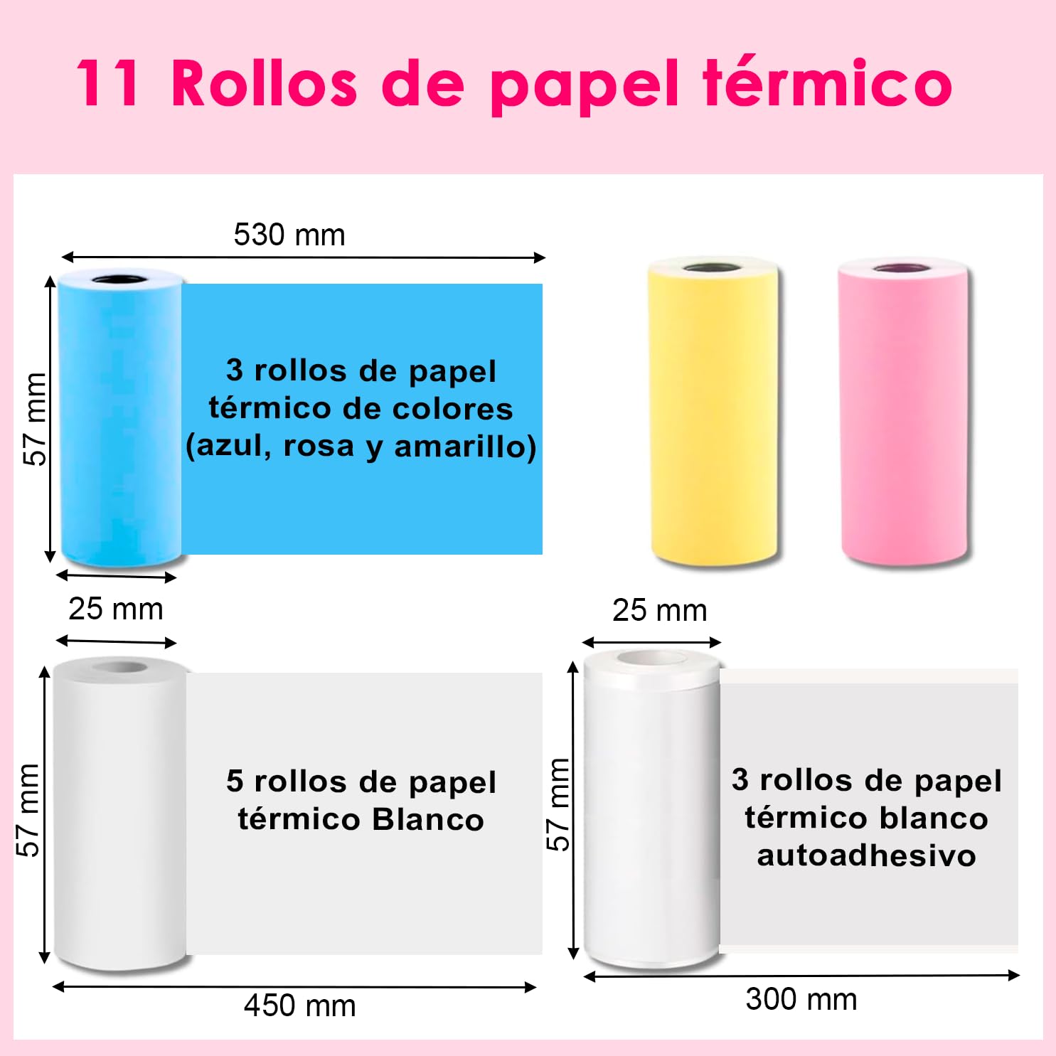 Cámara de Fotos Infantil, Cámara de Fotos Instantánea, Camara de Fotos Instantaneas Con 11 Rollos de Papel, Camara Fotos Instantaneas, Cámara Instantánea Para Niños, Camara Instanea Recargable