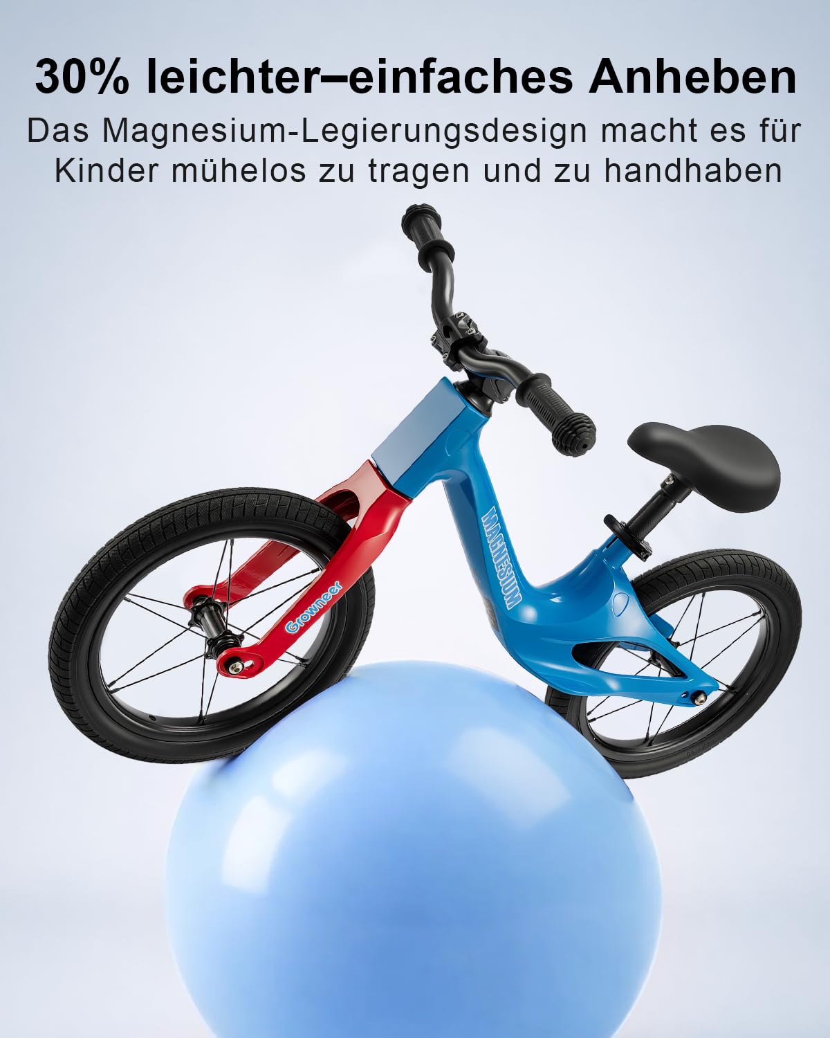 Generisch 14 Zoll Kinder Laufrad ohne Pedale für Jungen und Mädchen, Einteiliger, Leichter Rahmen aus Magnesiumlegierung, höhenverstellbarem Sattel