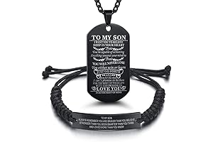 Personalized Dog Tag Set for Son from Mom and Dad